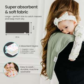 Copper Pearl Baby Burp Cloth Small 21''x10'' Size Premium Absorbent Triple Layer 3-Pack Gift Set 'Autumn'