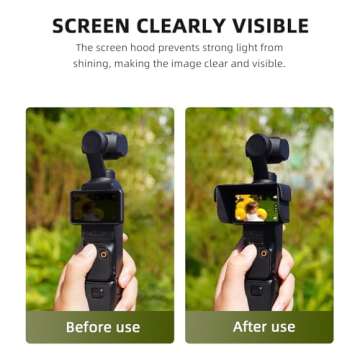 BRDRC Screen Sun Hoods Sunshade Cover Accessories for DJI Osmo Pocket 3