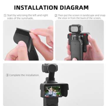BRDRC Screen Sun Hoods Sunshade Cover Accessories for DJI Osmo Pocket 3