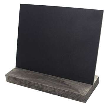 5 X 6 Inch Mini Tabletop Chalkboard Signs with Rustic Style Wood Base Stands, Set of 4，Include 3 chalks