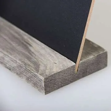 5 X 6 Inch Mini Tabletop Chalkboard Signs with Rustic Style Wood Base Stands, Set of 4，Include 3 chalks