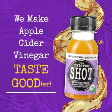 The Twisted Shot | Organic Apple Cider Vinegar Wellness Shots with Ginger, Turmeric, Honey, Cinnamon...