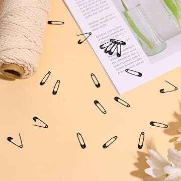 150pcs Safety Pins, 19mm Mini Safety Pins for Clothes Metal Safety Pin for Clothing Sewing Handicrafts Jewelry Making (Black)