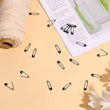 150pcs Safety Pins, 19mm Mini Safety Pins for Clothes Metal Safety Pin for Clothing Sewing Handicrafts Jewelry Making (Black)