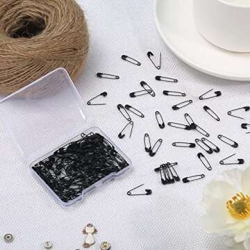 150pcs Safety Pins, 19mm Mini Safety Pins for Clothes Metal Safety Pin for Clothing Sewing Handicrafts Jewelry Making (Black)