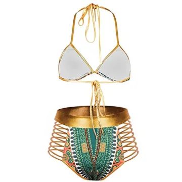 Tribal Metallic Bikini Set for Women - Stylish Swimwear