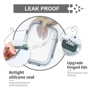 KOMUEE 5 Pack 36 oz Glass Food Storage Containers