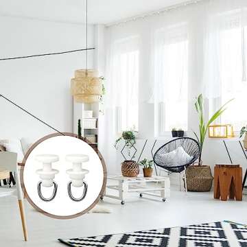 Craftsatin Plastic Curtain Track Hooks Ceiling Sliding Curtain Glider Tracks Accessories for Living Bedroom Shower Privacy Rv Garage Divider Track and Hooks(50 Pcs)