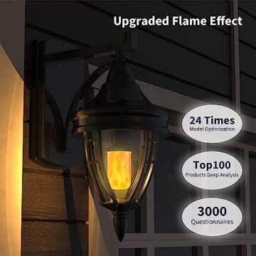 【Upgraded Flame】Morsatie LED Flame Light Bulbs, 4 Modes Flickering Light Bulbs with Gravity Sens...
