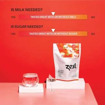 Zest 150mg High Caffeine Energy Leaf Blend - Cinnamon Apple Black Tea - 20 Pack Bag - All Natural Strong Flavored Healthy Coffee Alternative Highly Caffeinated Substitute - Perfect for Keto Diet