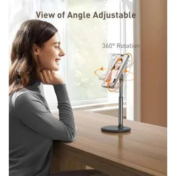 DiTouch Magnetic Desk Phone Stand for iPhone16 15 14 13/12 - Phone Holder Dock with 360°Rotation, Height&Tilt Adjustable for Office/Home Compatible with iPhone 16 15 14 13 12 Mini/Plus/Pro/Pro Max