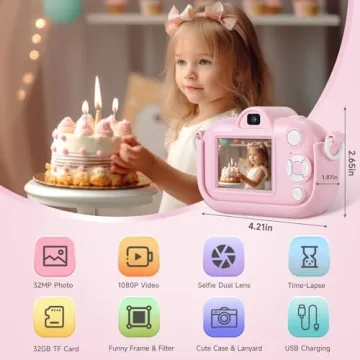 ZUODUN Kids Camera for Girls Age 3-8 - Creative Fun