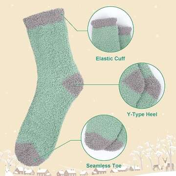 5 Pairs Womens Fuzzy Socks Warm Cozy Slipper Socks Fluffy Socks Christmas Gifts