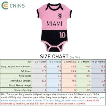 Cnins Soccer Baby Shirts Pink Mia-mi Toddler Soccer Onesie for Boys #10 Infant Soccer Uniform for Girls (CIMA,18-24M)