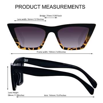 Stylish ANDWOOD Cat Eye Sunglasses for Women - Fashionable UV Protection