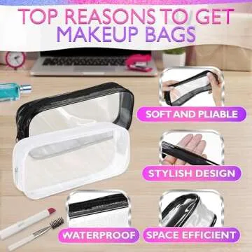 KETAR Clear Zipper Pouches - Perfect for Organization