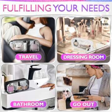 KETAR 2Pcs Clear Zipper Pouches for Organization - Clear Toiletry Bag Small Makeup Pouch Plastic Pencil Case Zipper Pouch Travel Makeup Organizer Travel Cosmetic Pouch Zipper Bags Girls Pencil Pouch