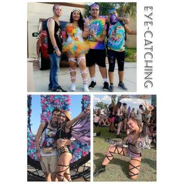 Ella Lust Rave Leg Wrap for Women - Valentine Festival Neon Outfit Elastic Non-Slip Strap Concert Accessories Cosplay Costume(2PackBP,O,1330a)