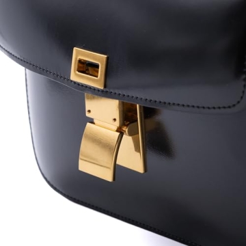 Classic Black Handbag in Premium Calfskin with Strap