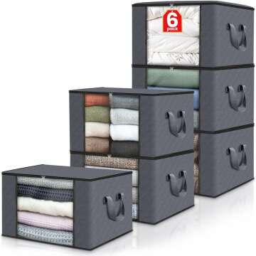 Fab Totes 6 Pack Foldable Clothes Storage Bags – Organize Your Bedroom!