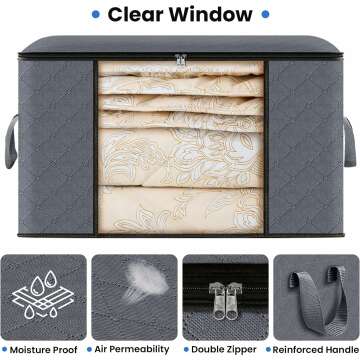 Fab Totes 6 Pack Foldable Storage Bags in Grey