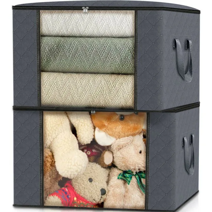 Fab Totes 6 Pack Foldable Storage Bags in Grey