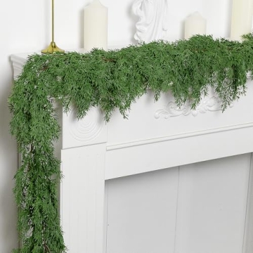 6 Ft Christmas Norfolk Pine Garland- Dense Pine Realistic Touch Garland Ornament- Greenery Artificia...