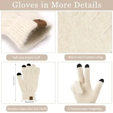 Cozy Knit Beanie Scarf and Gloves Set for Women