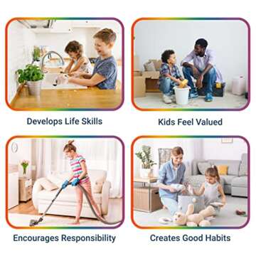 Magnetic Chore Charts for Multiple Kids & Adults - 3Pcs Chore Boards with 5 Fine Tip Dry Erase Markers - Behavior Charts - Responsibility & Reward Charts for Family Organization on Your Refrigerator