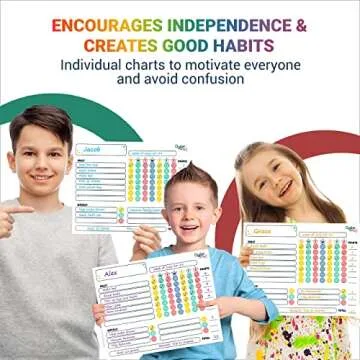 Magnetic Chore Charts for Multiple Kids & Adults - 3Pcs Chore Boards with 5 Fine Tip Dry Erase Markers - Behavior Charts - Responsibility & Reward Charts for Family Organization on Your Refrigerator