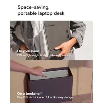 MOFT Folding Laptop Stand Lap Desk, Portable & Mini Computer Stand Laptop Desk for Travel and Home Office, Ergonomic Design with Adjustable Viewing Angles, Lightweight Computer Cooling Riser, Black