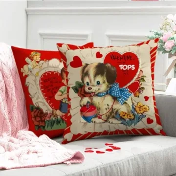 Valentine's Day Pillow Covers Set of 4 - Cute Home Decor