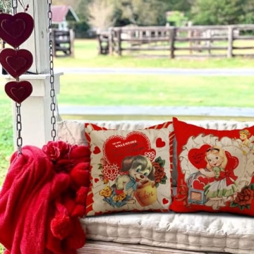 Valentine's Day Pillow Covers Set of 4 - Cute Home Decor