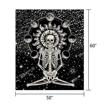 Halloween Blanket - Skull Skeleton Cozy Throw for Fall