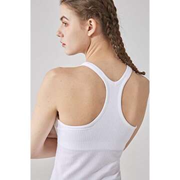 Yoga Racerback Tank Top for Women with Built in Bra,Women's Padded Sports Bra Fitness Workout Runnin...