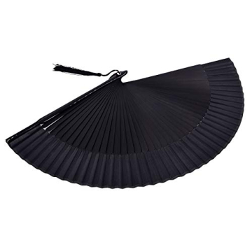 Amajiji Elegant Bamboo Silk Folding Fan for Women