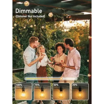 Brightown Outdoor String Lights - Shatterproof 38 Ft Globe Bulbs