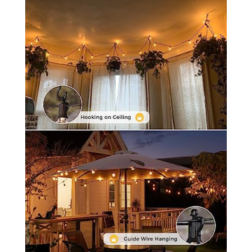 Brightown Outdoor String Lights - Shatterproof 38 Ft Globe Bulbs