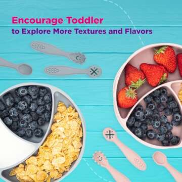 Toddler Fork, Spoon & Suction Plate Set for Weaning