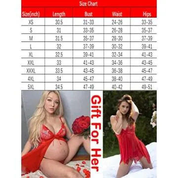 Avidlove Red Lingerie For Women Lace Babydoll Sleepwear Boudoir Outfits Maternity Lingerie Red XXL