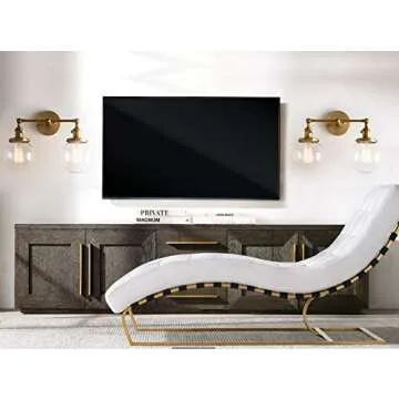 Phansthy Vintage 2 Light Wall Sconce Industrial Wall Light with Dual 5.9 Inches Globe Glass Lampshade (Antique)