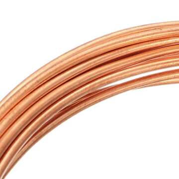 uxcell Refrigeration Tubing, 1/8" OD x 5/64" ID x 9.8 Ft Soft Coil Copper Tubing