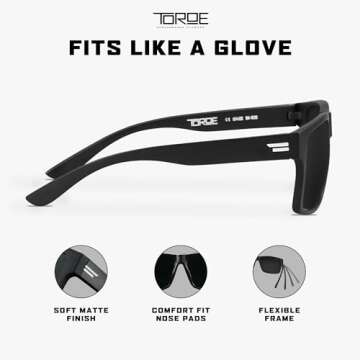 TOROE Polarized TR90 Sunglasses - Durable & Lightweight