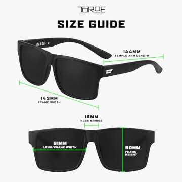 TOROE Polarized TR90 Sunglasses - Durable & Lightweight