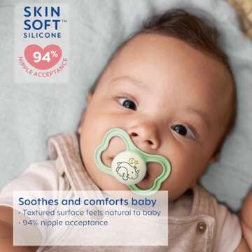 MAM Air Matte Pacifiers, for Sensitive Skin, Best Pacifier for Breastfed Babies, Baby Boy Pacifiers, 16+ Months, 4 Count