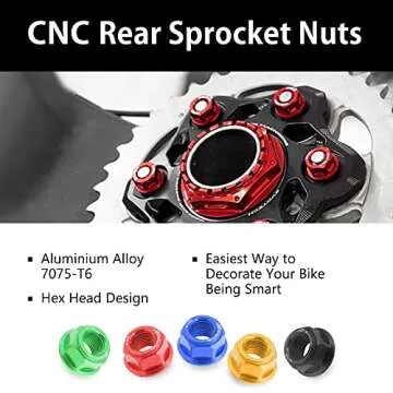 Red CNC Racing Rear Sprocket Nuts for RSV1000R and More