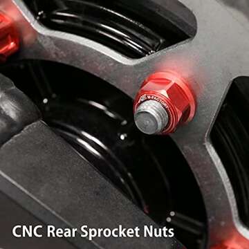 Red CNC Racing Rear Sprocket Nuts for RSV1000R and More