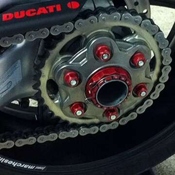 Red CNC Racing Rear Sprocket Nuts for RSV1000R and More