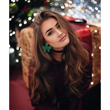 Christmas Earrings Beaded Xmas Bow Earring for Women Handmade Red Green Holiday Bow Drop Dangle Earrings Festive Jewelry Gifts (Green)