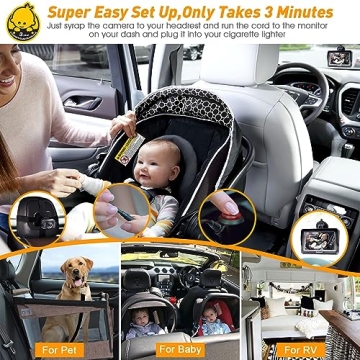 DoHonest HD 1080P Baby Car Camera for Infants